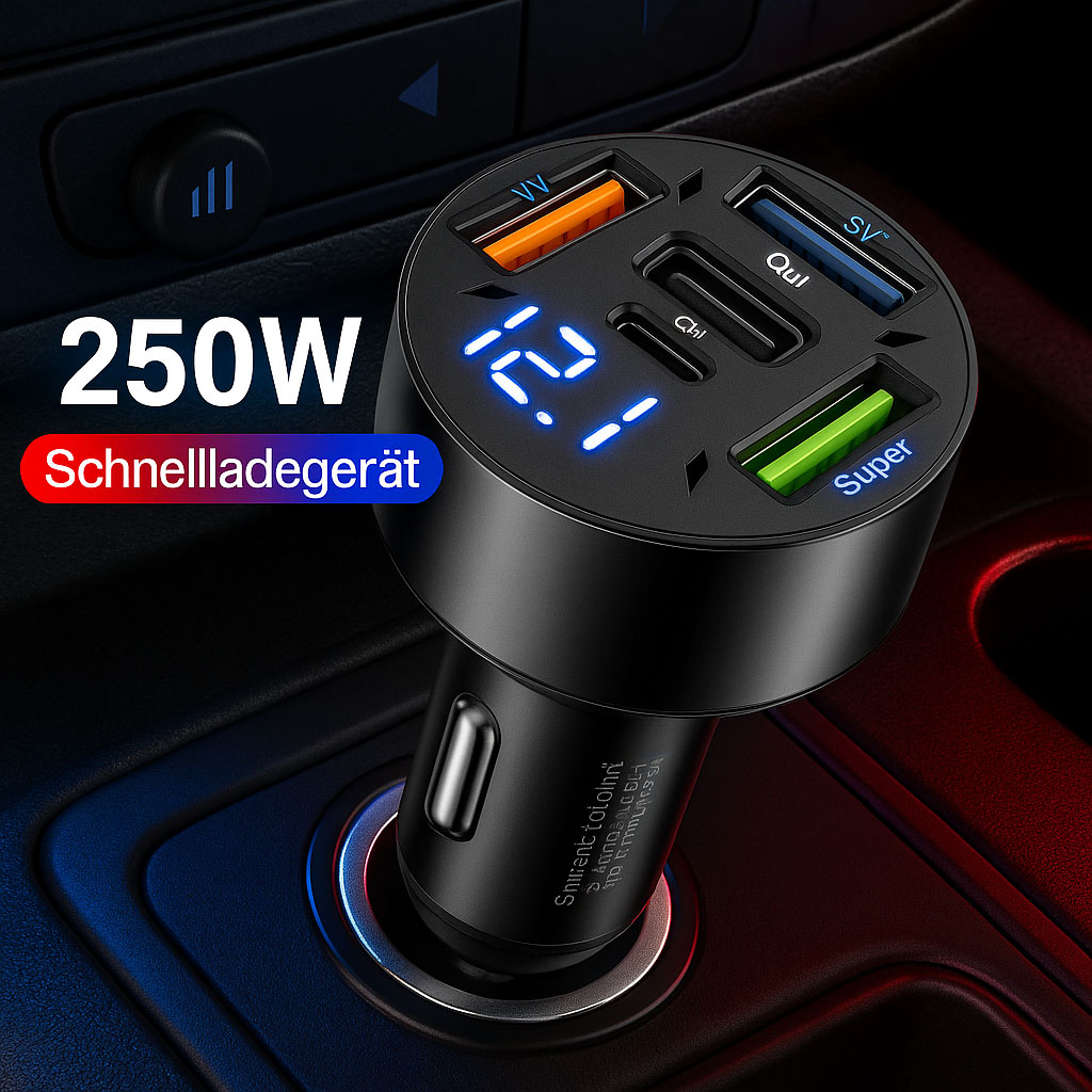 5x USB 250W Autoladegerät